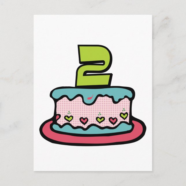 2 Year Old Birthday Cake Postcard (Front)