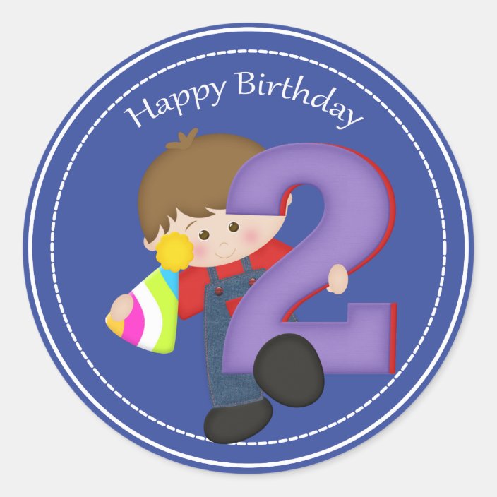 2 Year Old Boys Happy Birthday Sticker Zazzle Com