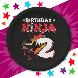 2 Year Old Comic Book Style Ninja 2nd Birthday Paper Plates