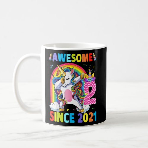 2 Year Old Gifts Girls Teens Dabbing Unicorn 2nd B Coffee Mug