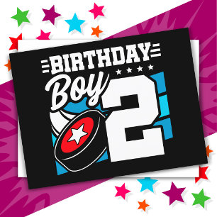 2 Year Old Hockey Party Theme 2nd Birthday Boy Postcard