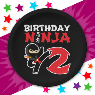 2 Year Old Karate Ninja Party Kids 2nd Birthday Paper Plates