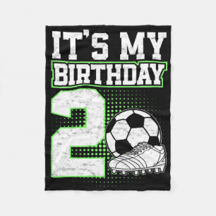 2 Year Old Soccer Boy Its My 2nd Birthday Soccer L Fleece Blanket