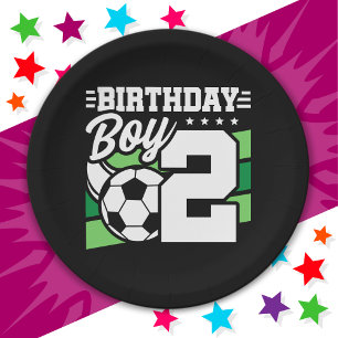2 Year Old Soccer Football Party 2nd Birthday Boy Paper Plates