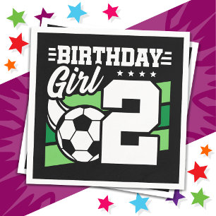 2 Year Old Soccer Football Party 2nd Birthday Girl Napkins