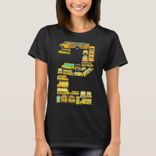 2 Year Old Toddler 2nd Birthday School Bus Theme K T-Shirt