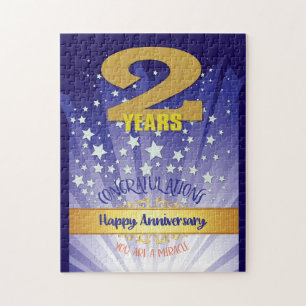 2 Year Recovery Anniversary Bold Numeral Jigsaw Puzzle