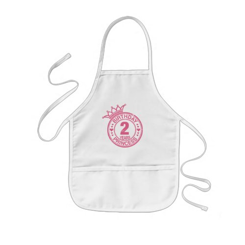 2 years _ Birthday Princess _ pink Kids Apron