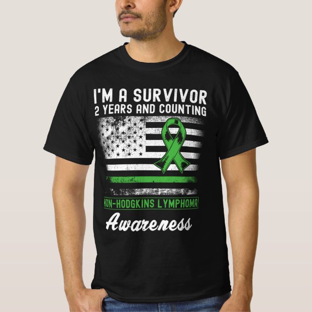 2 Years Cancer Free Non Hodgkins Lymphoma Survivor T-Shirt (Front)