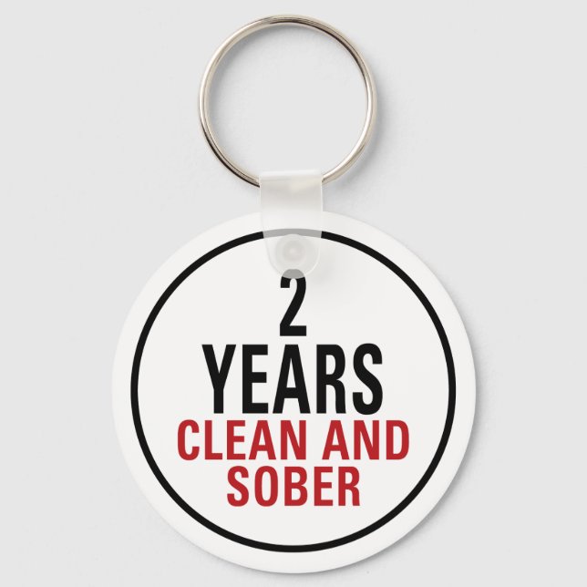 2 Years Clean and Sober Keychain (Front)