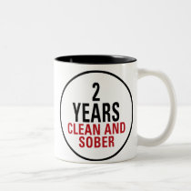 2 Years Clean and Sober Two-Tone Coffee Mug