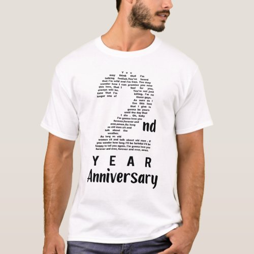 2 Years Of Happy Marriage 2nd Anniversary Gift T_Shirt