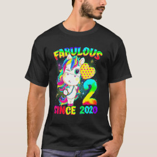 2 Years Old 2nd Birthday Unicorn Girl Fabulous Sin T-Shirt