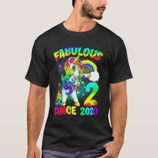2 Years Old 2nd Birthday Unicorn Girl Fabulous Sin T-Shirt