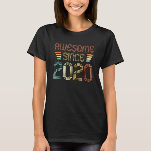 2 Years Old   Awesome Since 2020 2nd Birthday Boy  T_Shirt