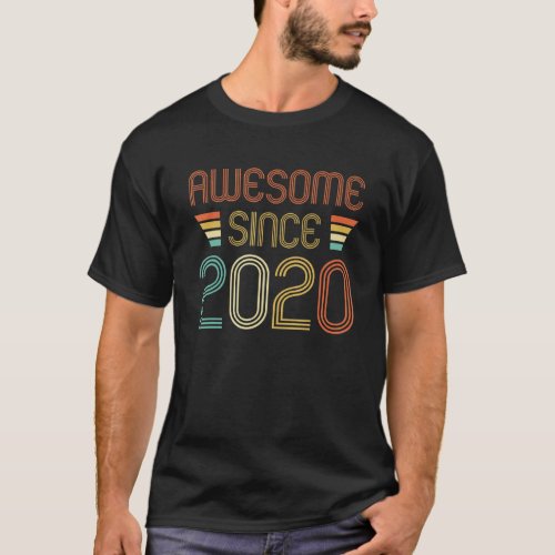 2 Years Old   Awesome Since 2020 2nd Birthday Boy  T_Shirt