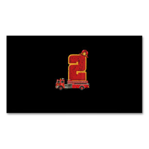2 Years Old Birthday Boy Gifts Firefighter Business Card Magnet