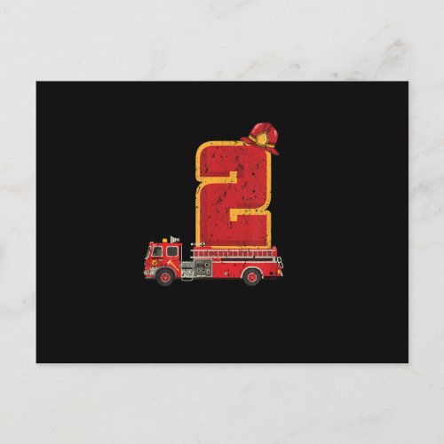 2 Years Old Birthday Boy Gifts Firefighter Holiday Postcard