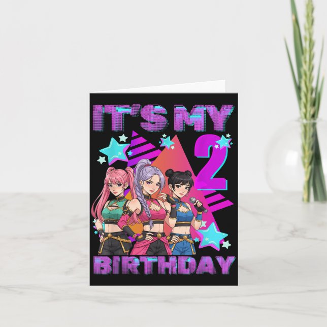 2 Years Old Birthday K P Kids 2nd Birthday Girls K Card (Front)