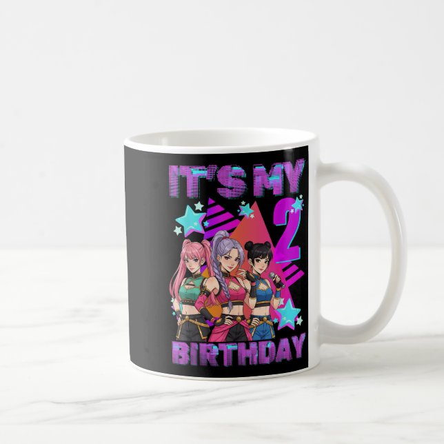 2 Years Old Birthday K P Kids 2nd Birthday Girls K Coffee Mug (Right)
