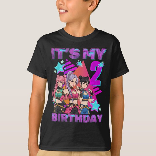2 Years Old Birthday K P Kids 2nd Birthday Girls K T-Shirt (Front)