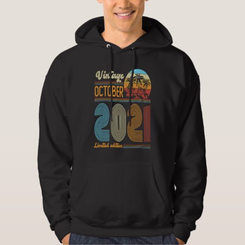 2 Years Old Birthday  Vintage October 2021 Girls B Hoodie