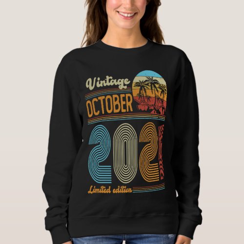 2 Years Old Birthday  Vintage October 2021 Girls B Sweatshirt