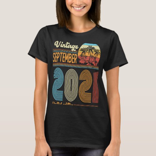 2 Years Old Birthday  Vintage September 2021 Girls T_Shirt