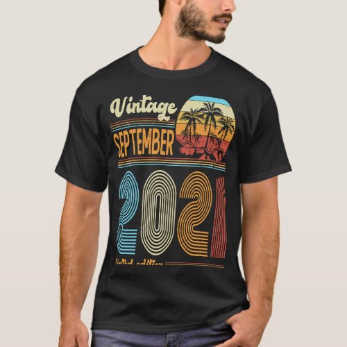 2 Years Old Birthday  Vintage September 2021 Girls T_Shirt
