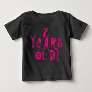 2 years old cute baby shirt neon skull rock pink