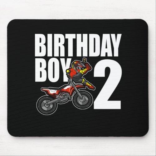 2 Years Old Dirt Bike Party Motocross MX Gift 2nd Mouse Pad