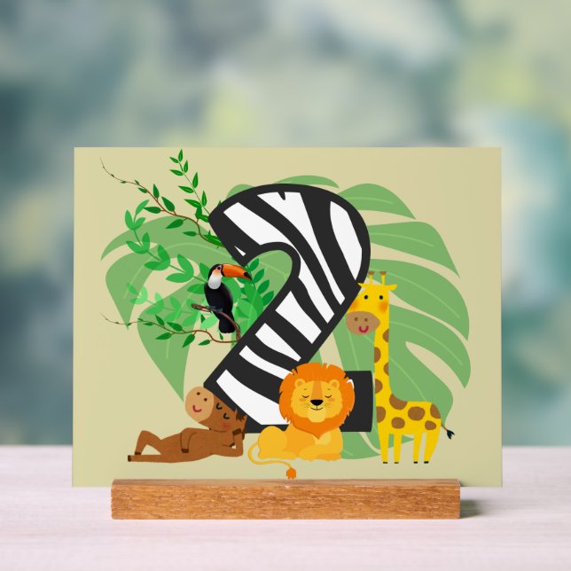 2 years old! Happy Birthday baby! Acrylic Sign (Neutral)