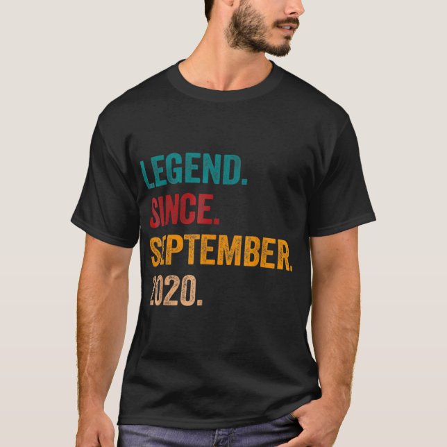2 Years Old  Legend Since September 2020 2th Birth T-Shirt (Front)