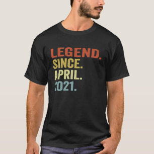 2 Years Old Vintage April 2021  2nd Birthday T-Shirt