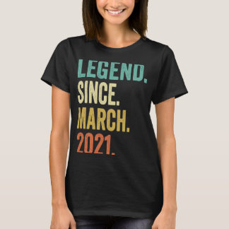 2 Years OldLegend Since March 2021 2th Birthday Bo T-Shirt