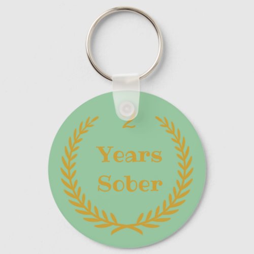 2 Years Sober Keychain for Addiction Recovery