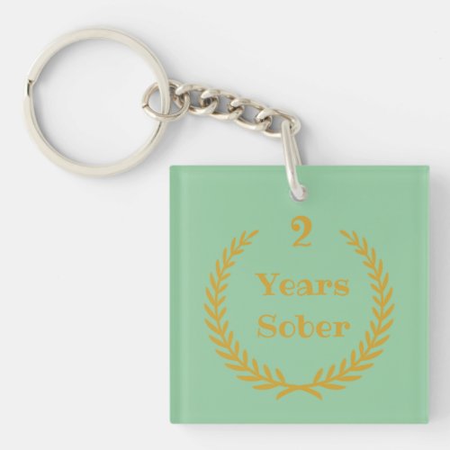 2 Years Sober Keychain for Addiction Recovery