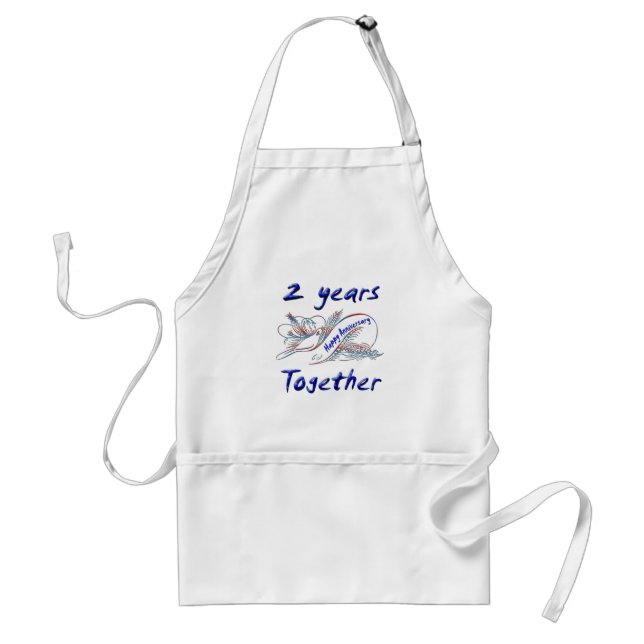 2 Years Together Adult Apron (Front)