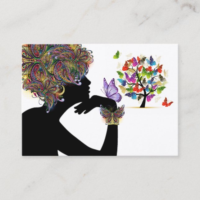 #2 Your Business Card - Floral Butterfly Profile (Front)