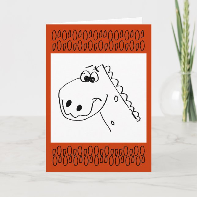 2 Yr. Birthday Dinosaur (Color me) Card (Front)