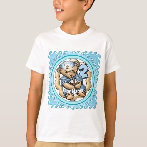 2 Yr Old Birthday Sailor Bear  T_Shirt