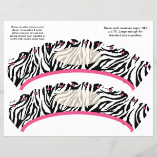 2  Zebra design Custom Cupcake Wrappers