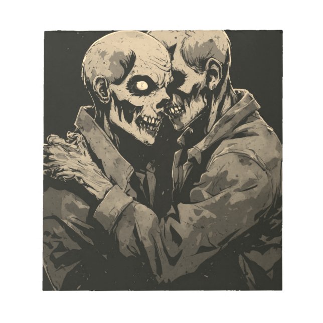 2 zombies hugging each other notepad (Front)