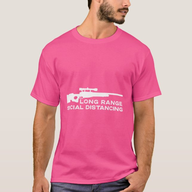 2A 2Nd Amendment - Long Range Social Distancing -  T-Shirt (Front)