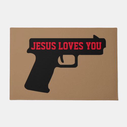 2A _ JESUS LOVES YOU Door Mat