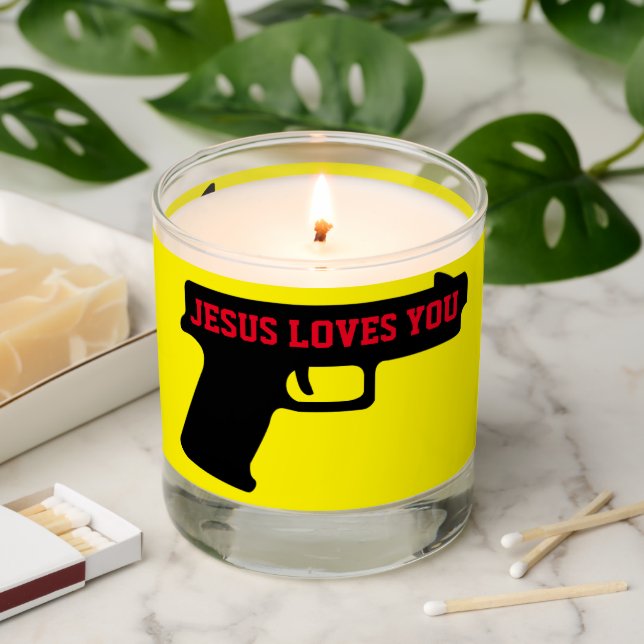 2A - JESUS LOVES YOU Scented Jar Candle (Lit)
