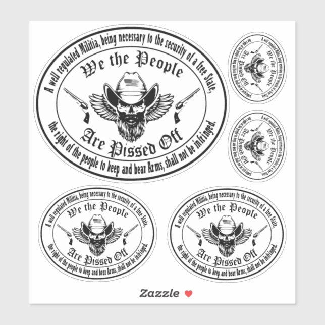 2A Patriotic Second Amendment Militia Design Sticker (Sheet)