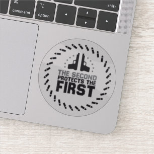 2A  Second protects the first Free Speech Gun Sticker