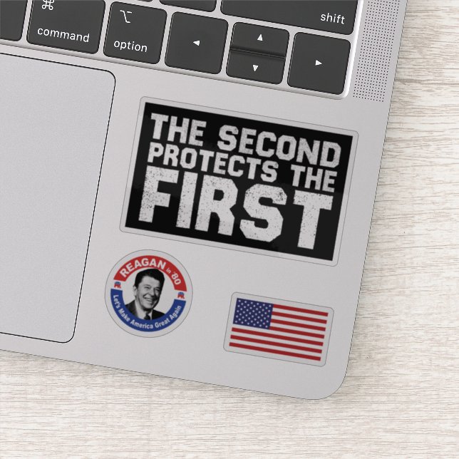 2A The Second protects the first Free Speech Gun Sticker (Detail)