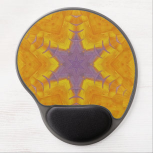 2A Unique Colorful Orange Purple Star Mandala Gel Mouse Pad